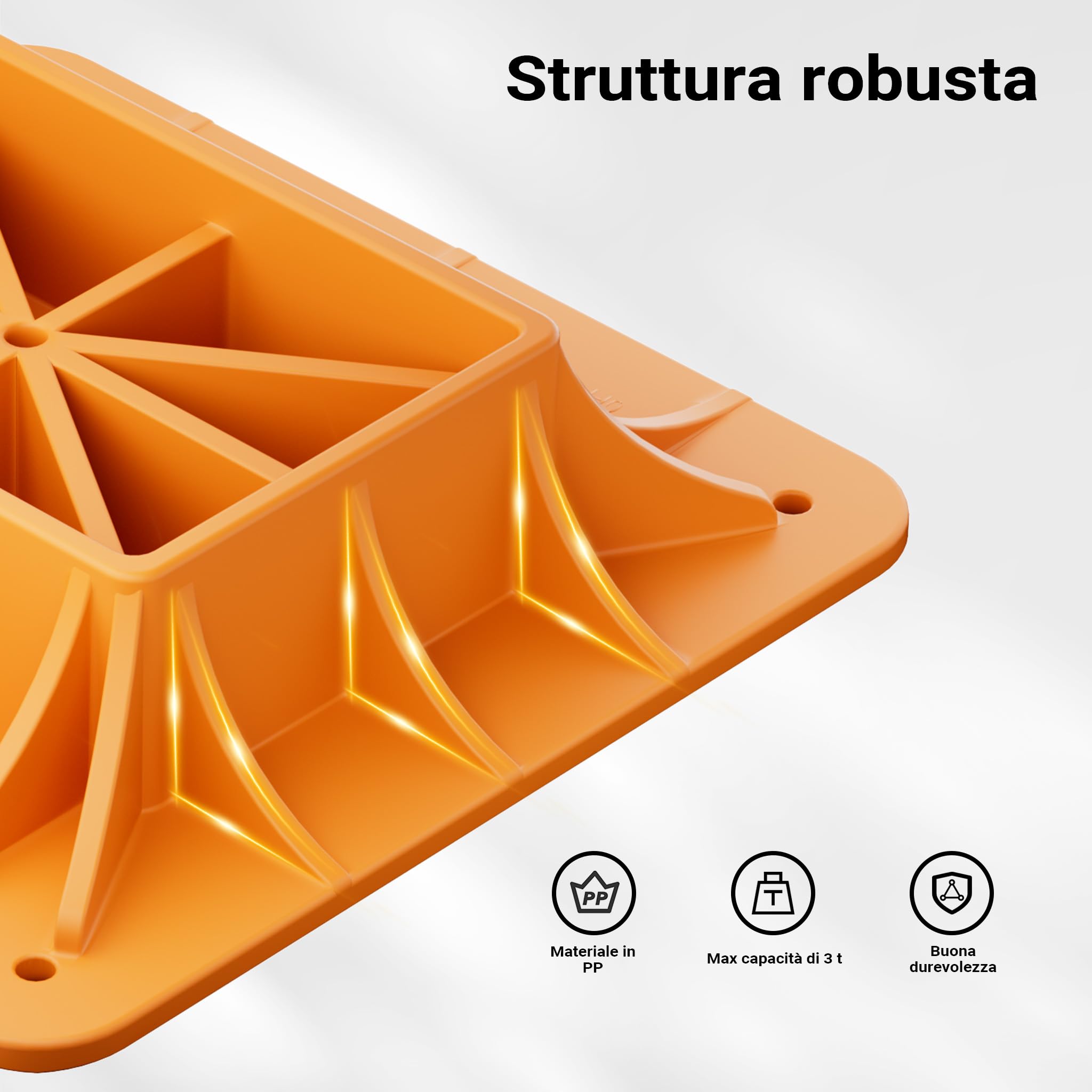 Wiltec 290x290 mm piastra appoggio binda arancione fuoristrada