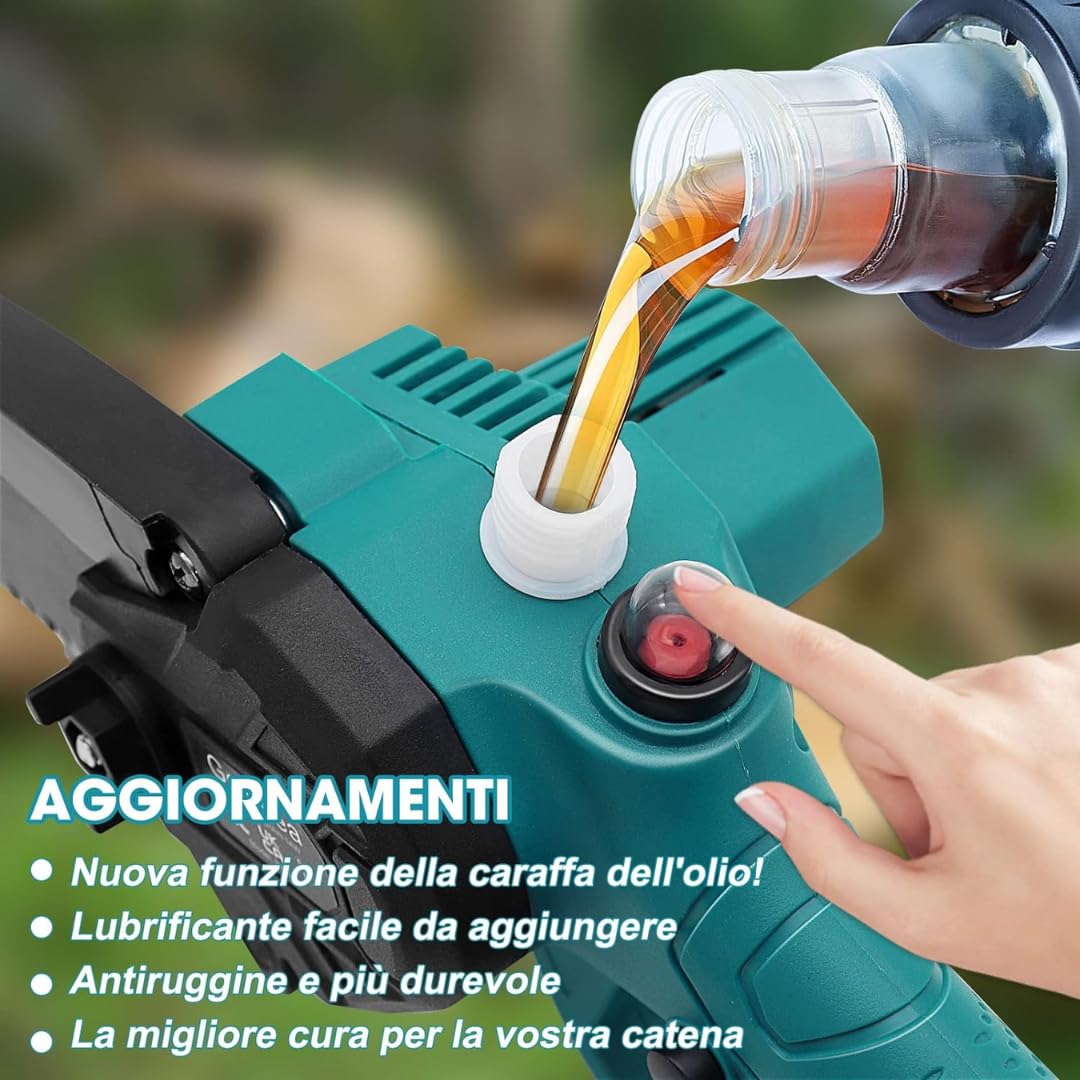 De Rosa Shop Mini Motosega Batteria 48V 6-8" 2 Batterie Oliatore