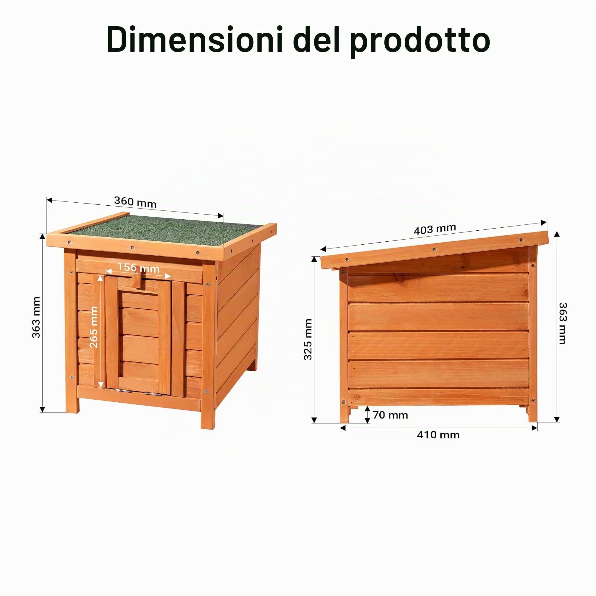 Wiltec Casetta Conigli 420x515x430 mm Legno Abete