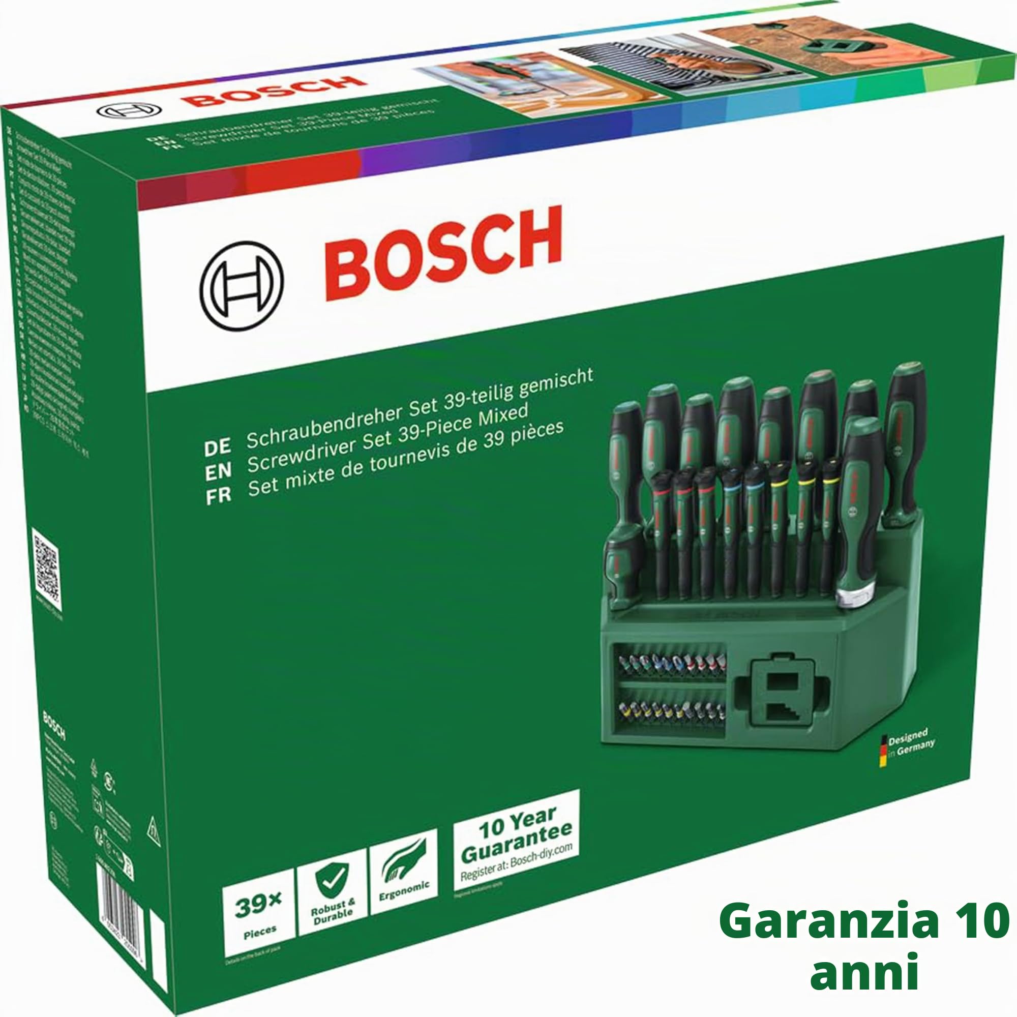 Bosch Set cacciaviti misto 39 pezzi con cricchetto