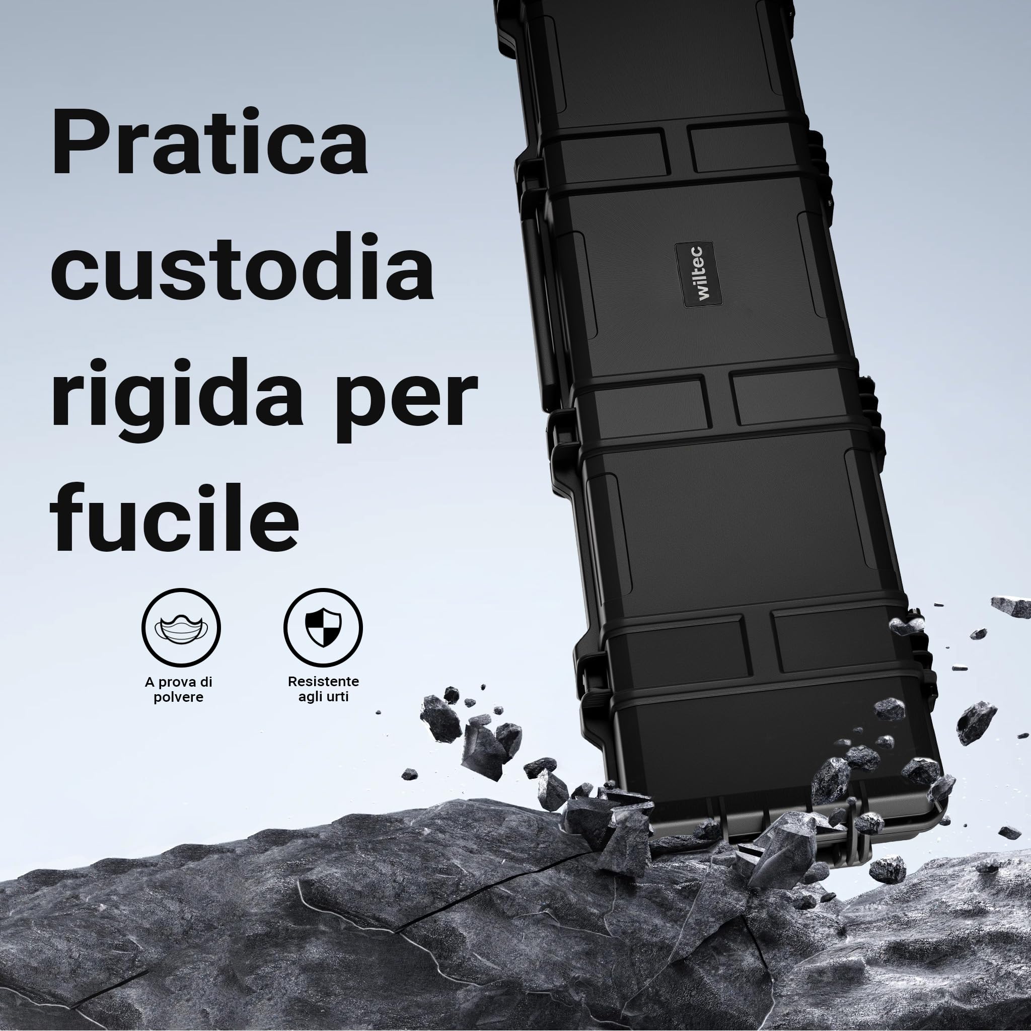 Wiltec Custodia Trolley Fucili 137,8x38,3x17,5 cm Rigida