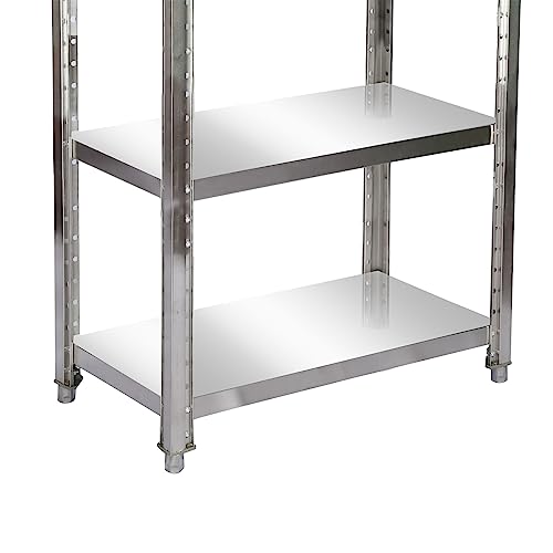 Wiltec Scaffale Acciaio Inox 120x50x155cm 4 Ripiani 150kg