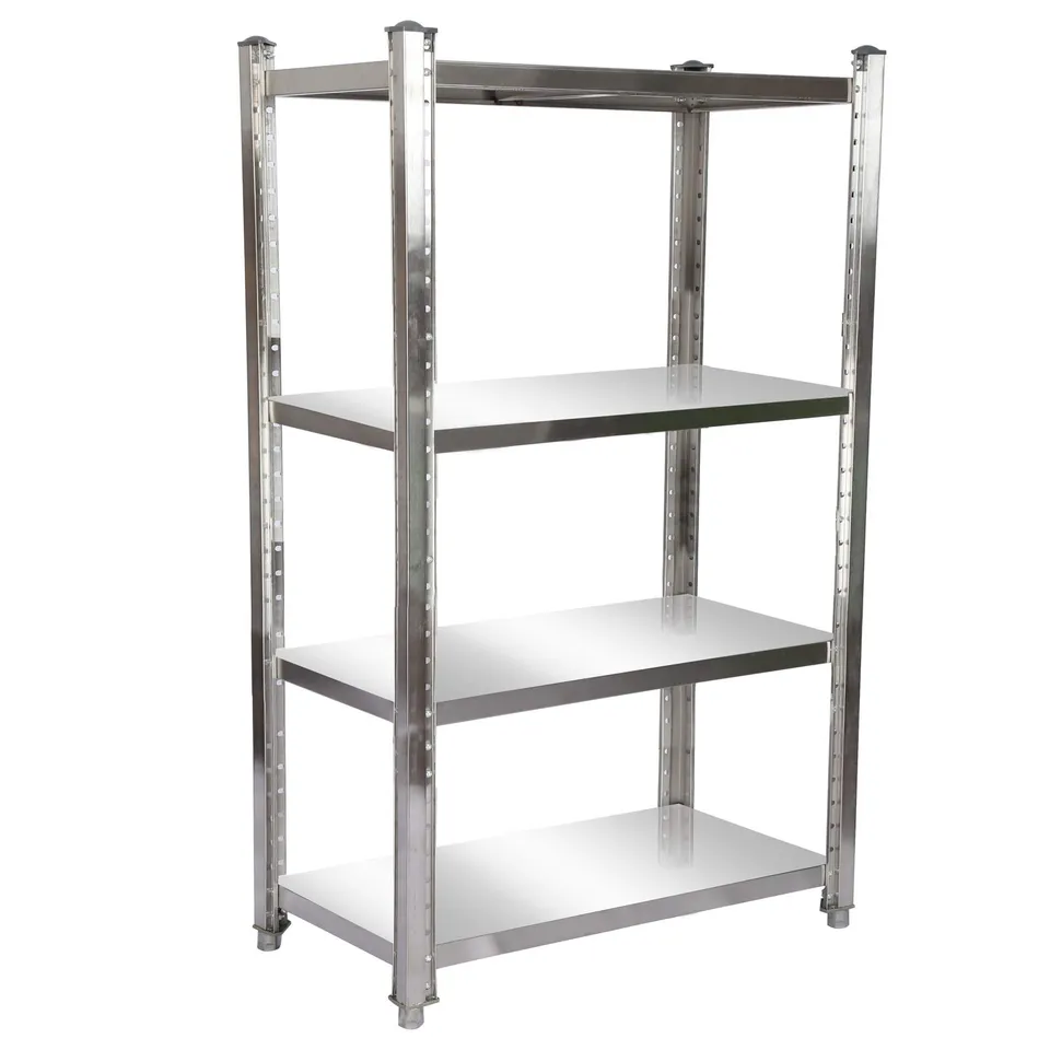 Wiltec Scaffale Acciaio Inox 120x50x155cm 4 Ripiani 150kg