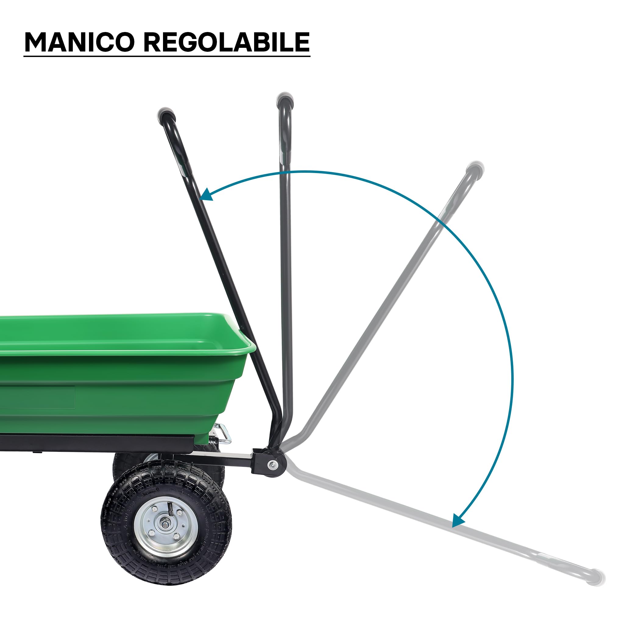 Wiltec Carrello Giardino Ribaltabile 75L Carriola 240kg
