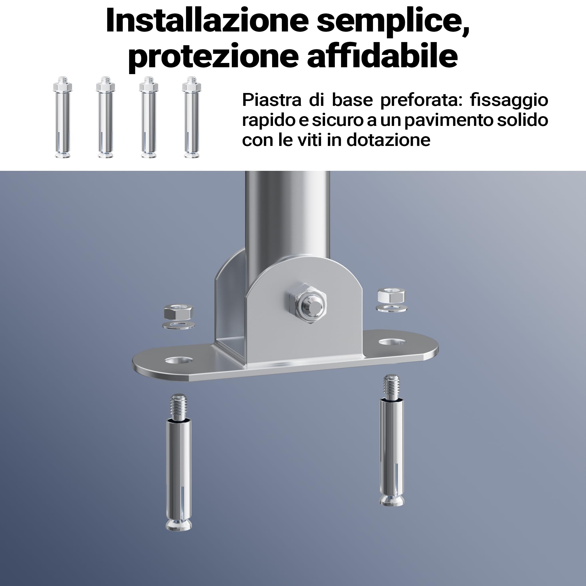 Wiltec Barriera Parcheggio Dissuasore 43x80 cm con Lucchetto