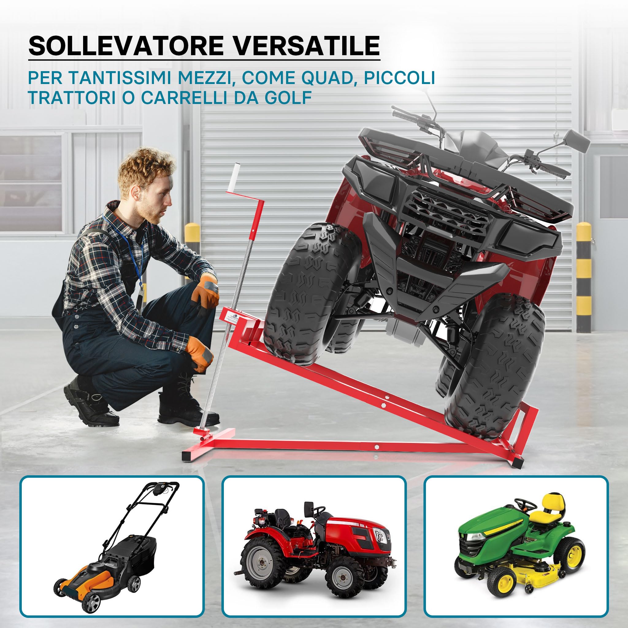 Wiltec Sollevatore trattorino rasaerba 250 kg 35°
