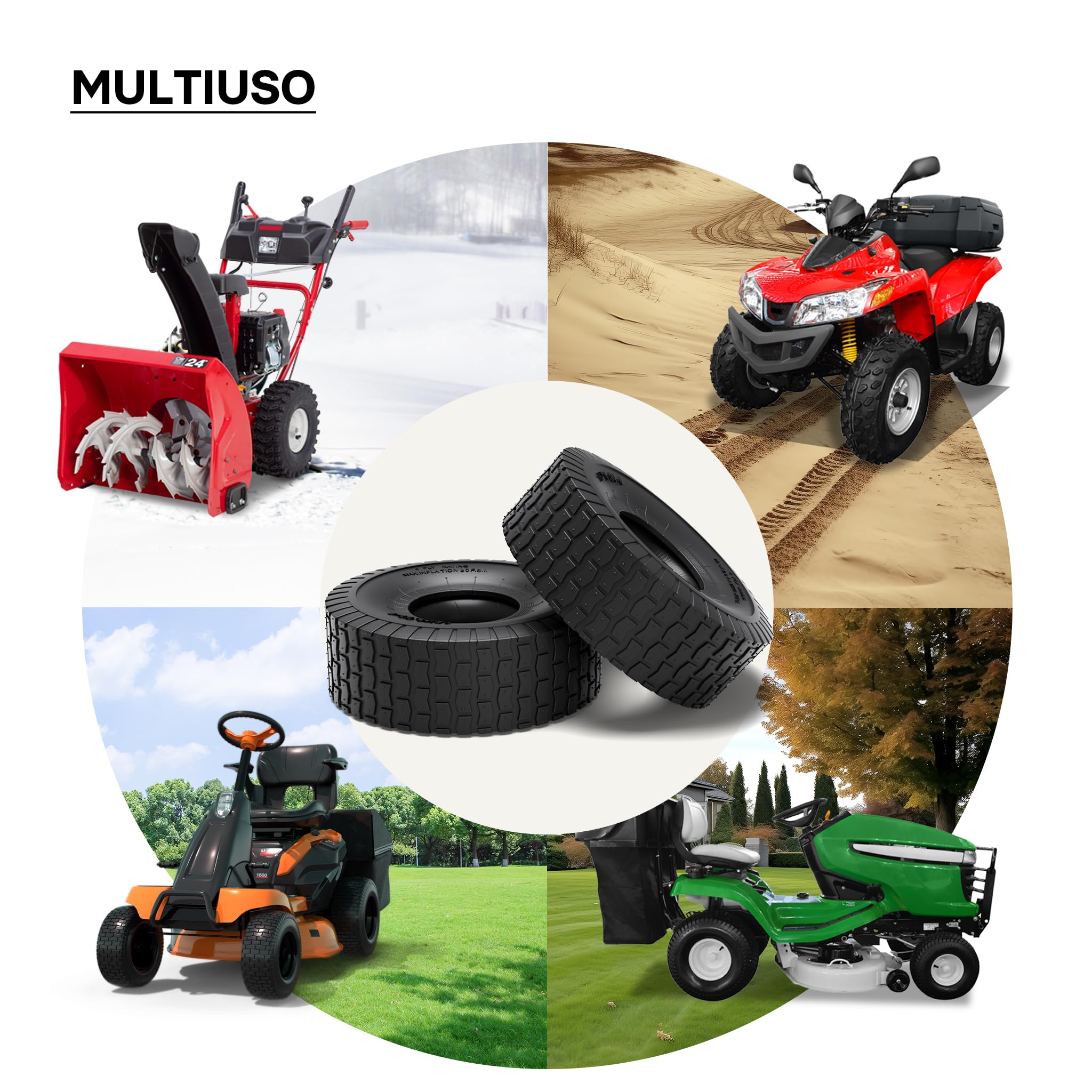 Wiltec 18x8.50-8 4PR Pneumatico Trattorino con Camera Valvola