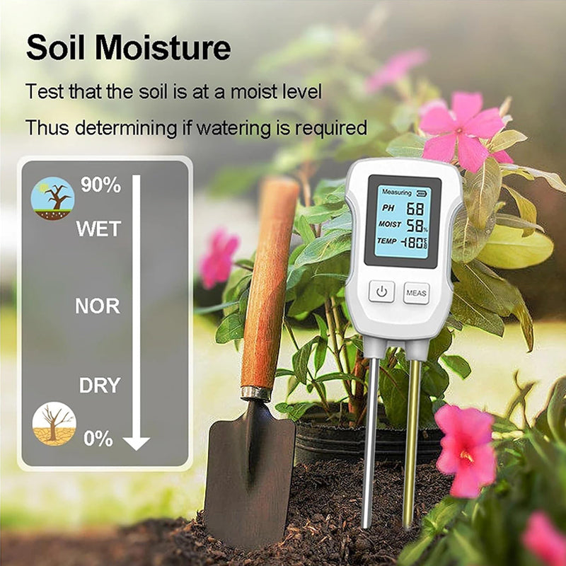 Tilswall Misuratore Terreno 3 in 1 pH Temperatura Umidità LCD