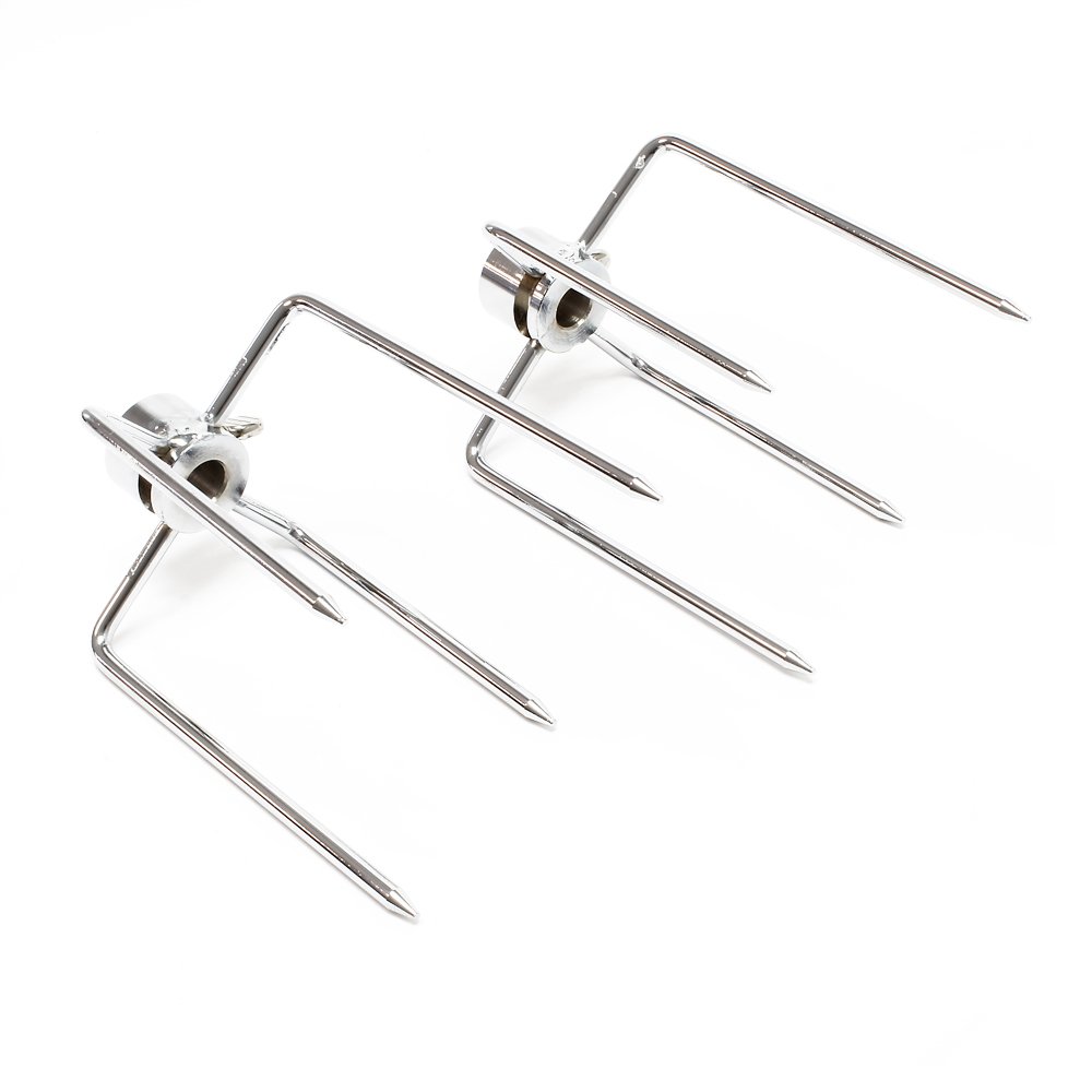 Wiltec Forchettoni Fermacarne Spiedo Ø 5-11 mm Acciaio Cromato