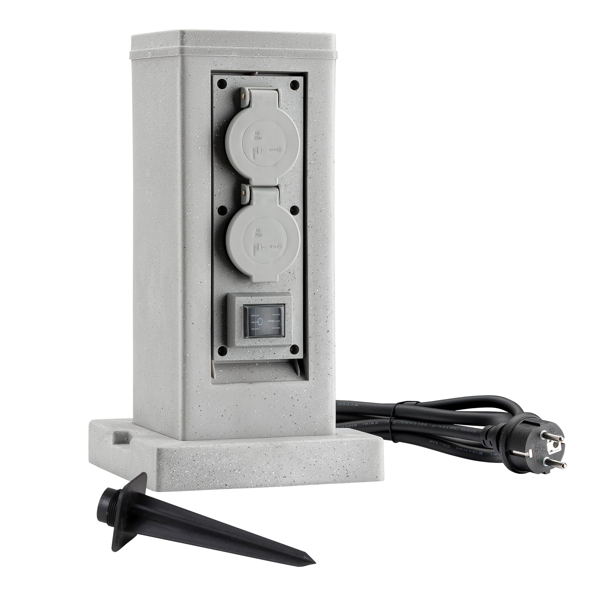Wiltec colonna multipresa da esterno 4 prese IP44 con picchetto
