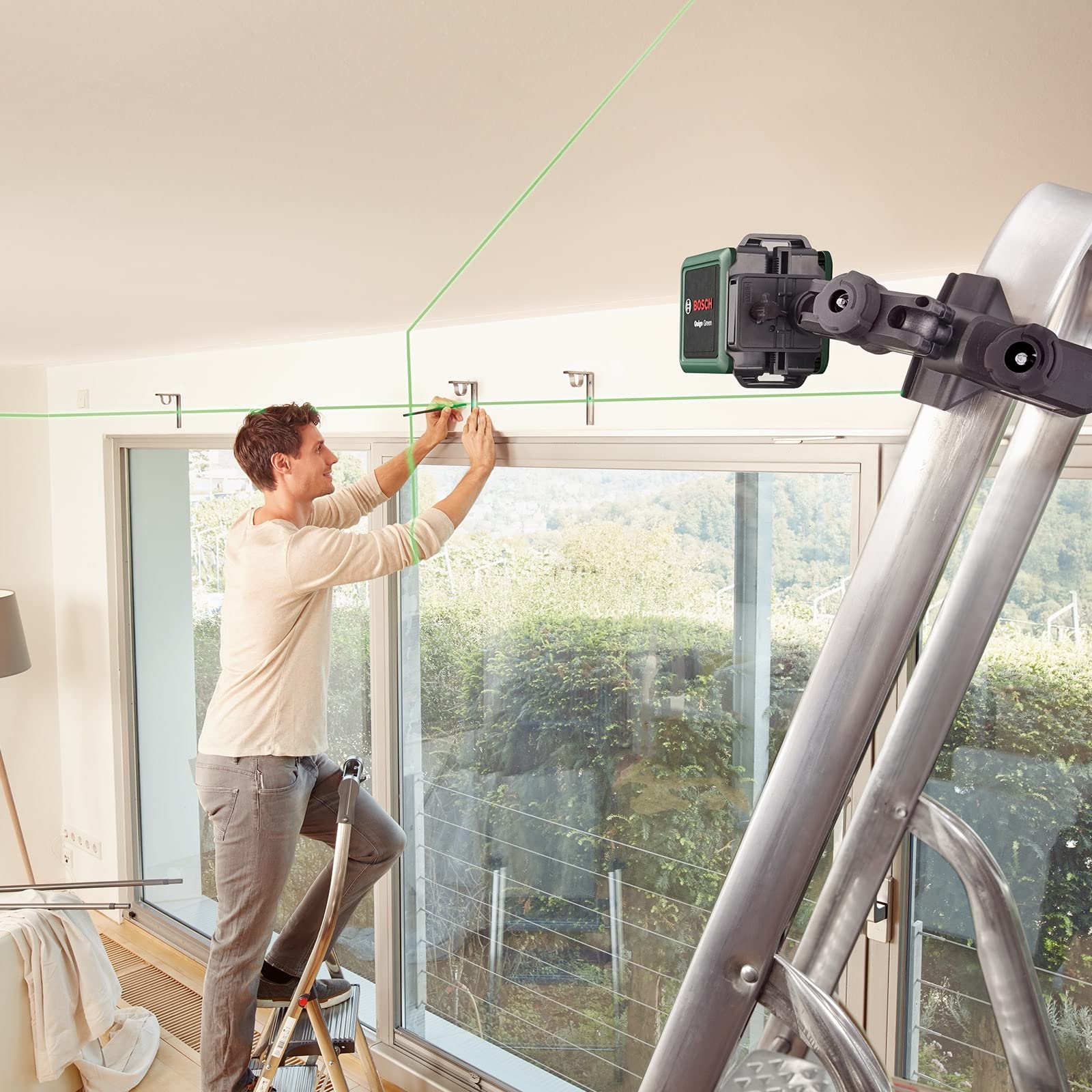 Bosch Quigo Green Livella Laser con treppiede