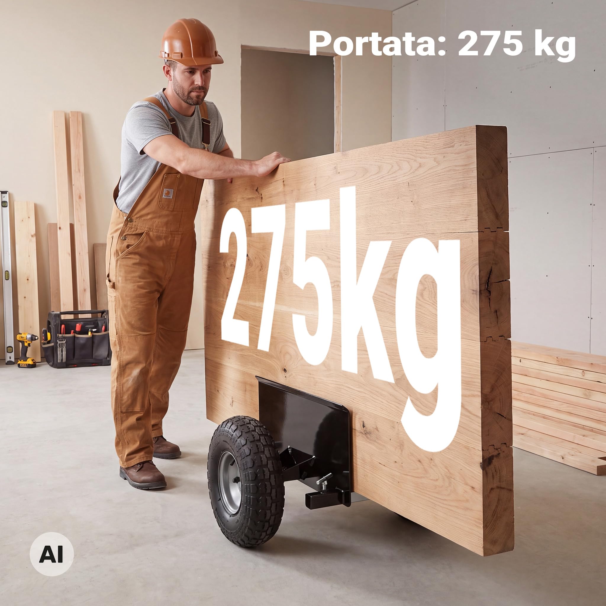 Wiltec Carrello Carichi Pesanti 275 kg pneumatici