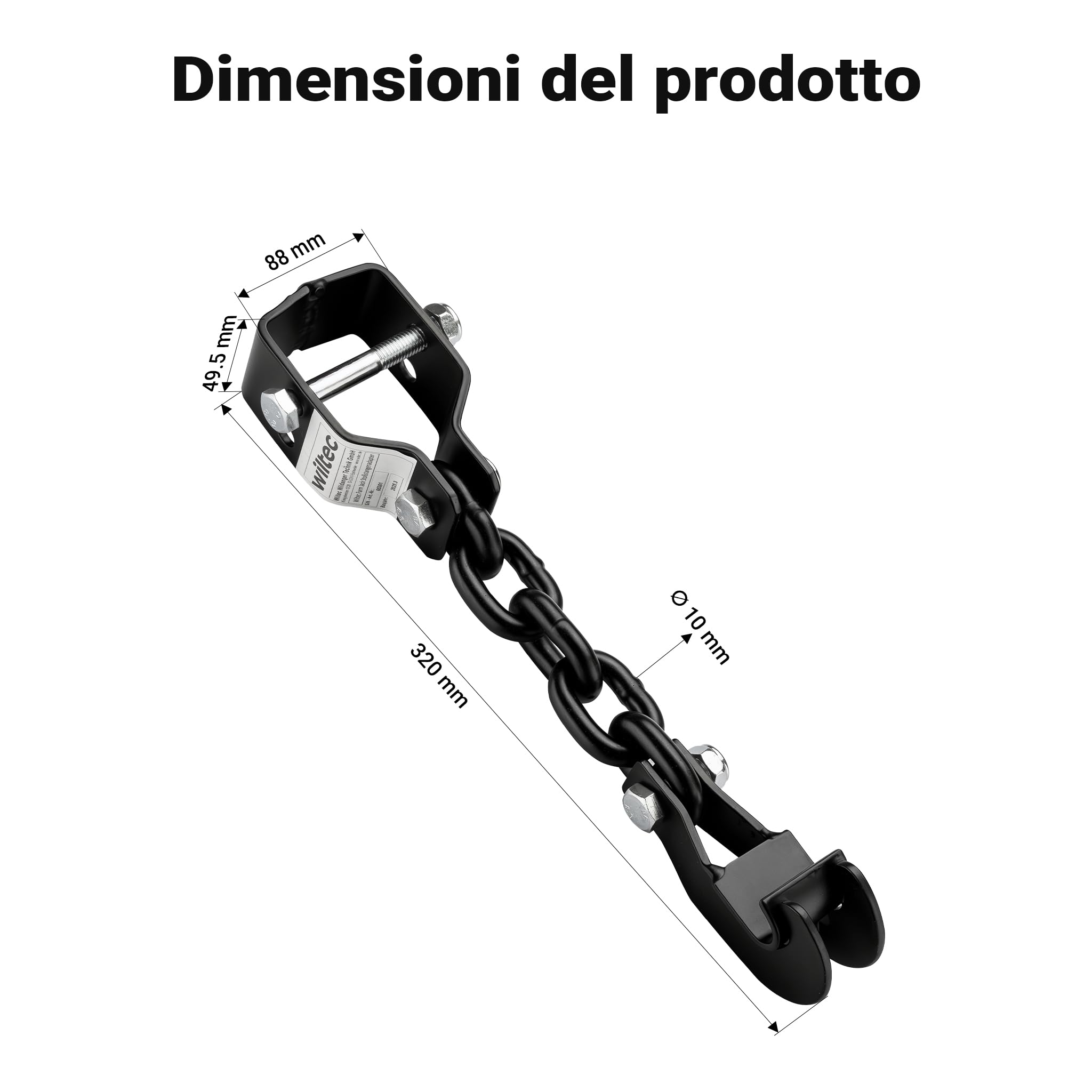 Wiltec Adattatore Binda Sollevamento Paraurti 1361kg in Acciaio