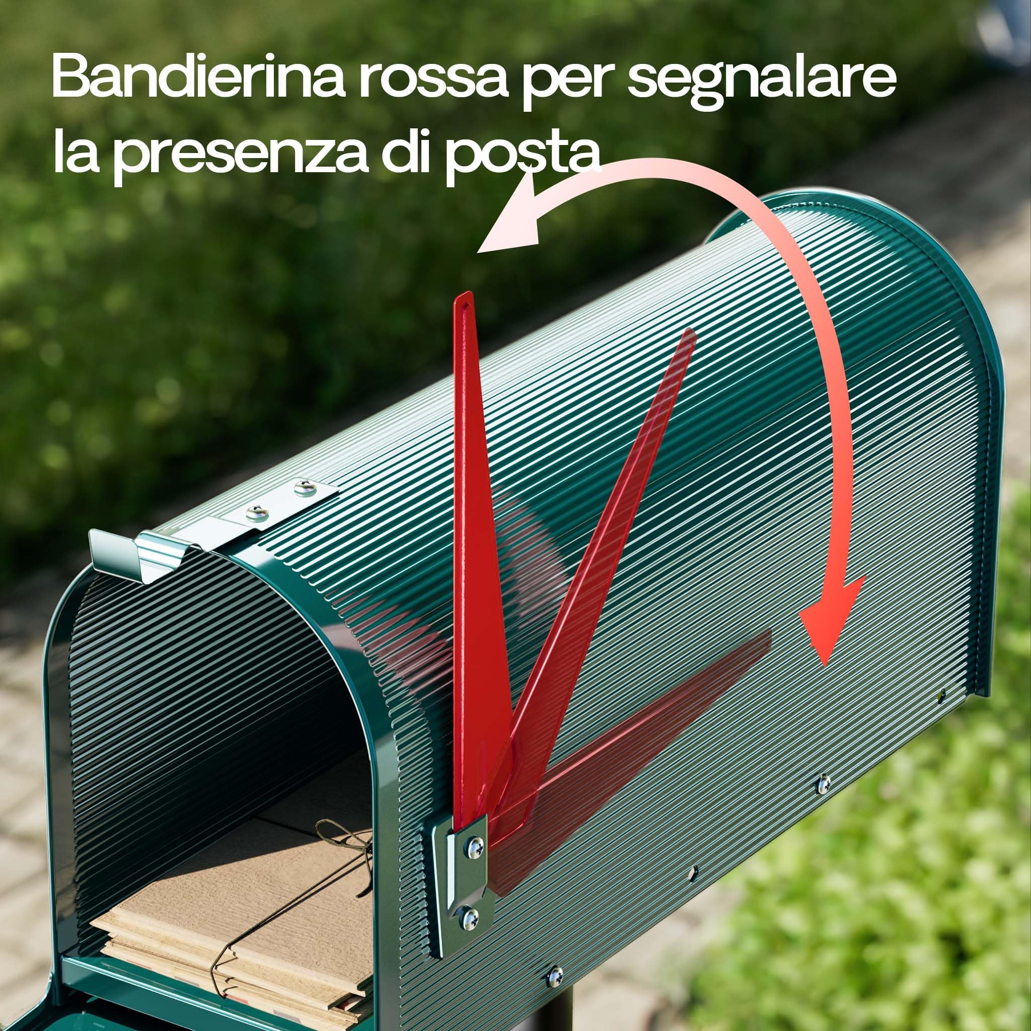 Wiltec Cassetta Postale Americana Verde in Acciaio