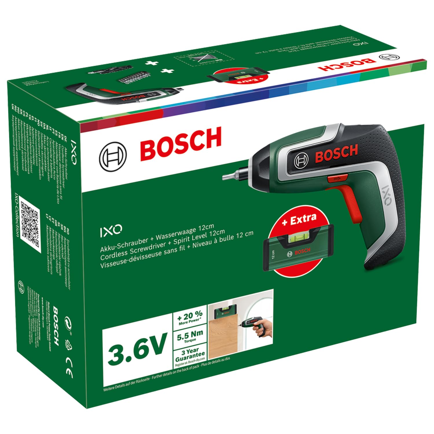 Bosch IXO 7 Cacciavite a Batteria 3.6V Set Livelle 10 Bit
