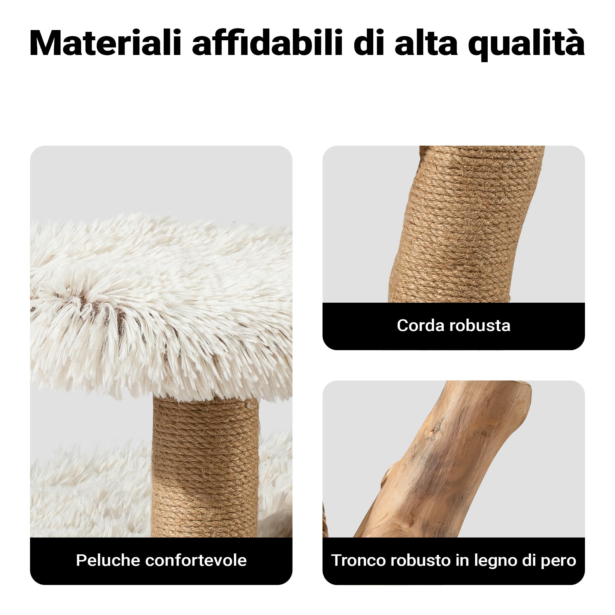 Fudajo Albero Tiragraffi Rami 83 cm Cestino Peluche