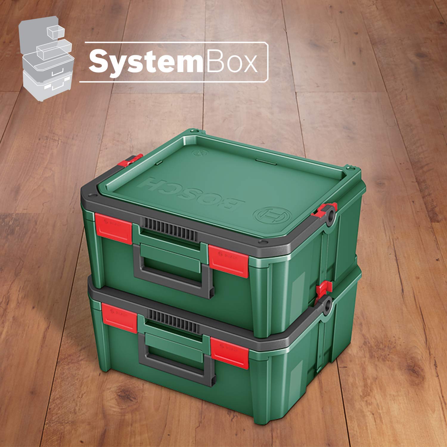 Bosch SystemBox M Cassetta Attrezzi Vuota Verde Impilabile
