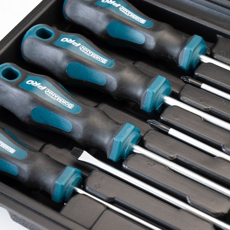 Bormann set cacciaviti 7 pezzi S2 taglio croce PH PZ