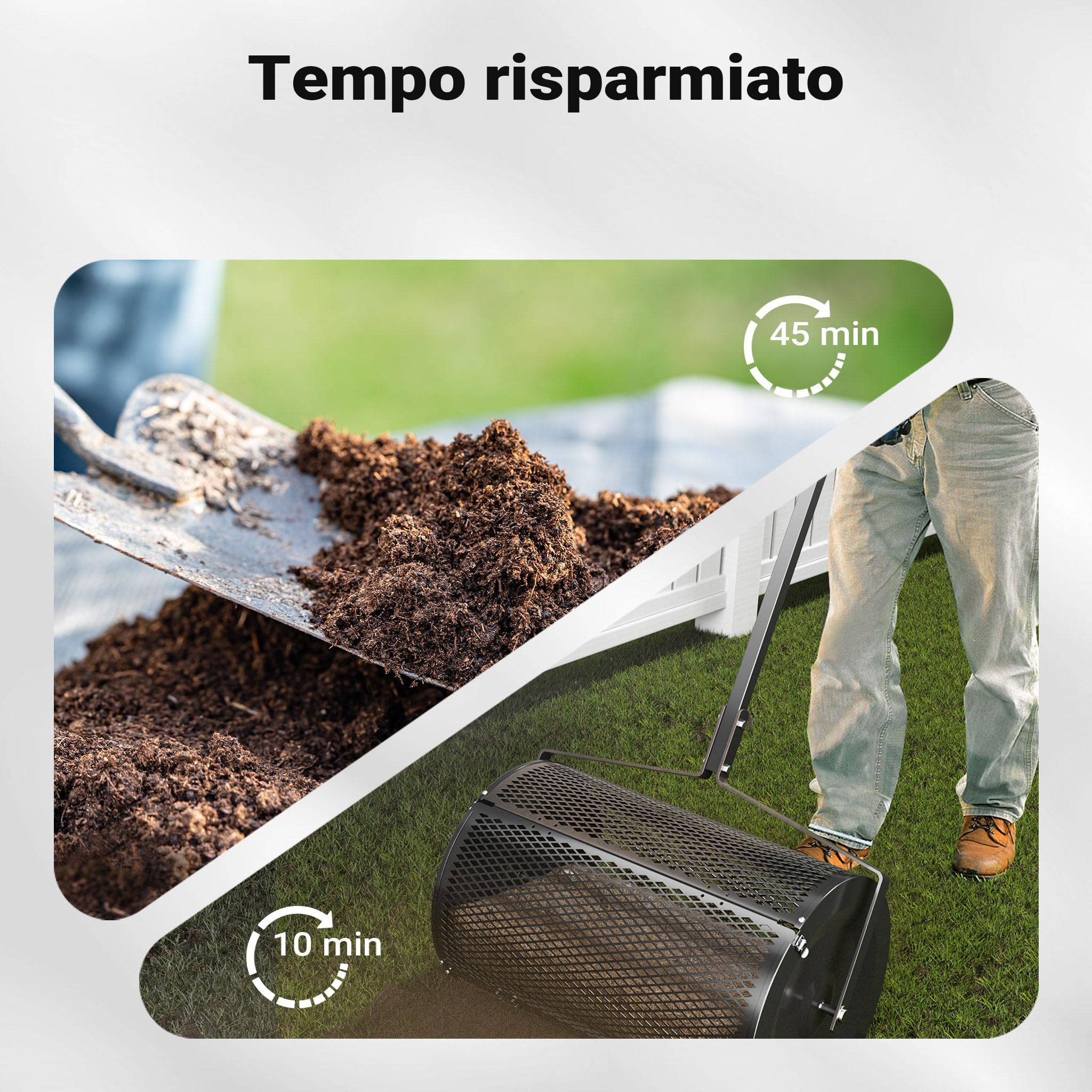 Wiltec Rullo Spargiterriccio 75L 110x64x40cm a Rete