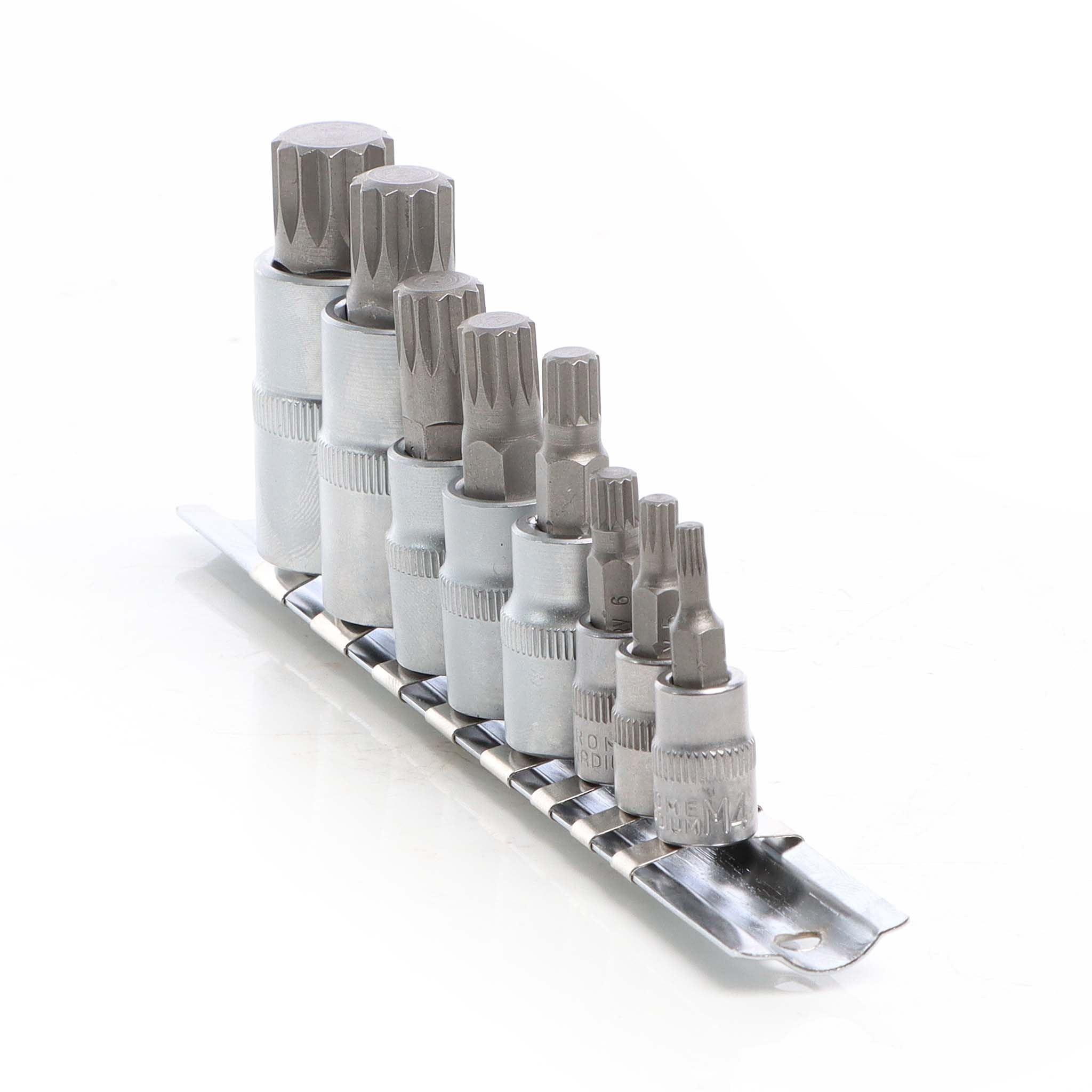 Wiltec Set Bussole XZN 8 Pezzi M4-M16 Acciaio Cr-V