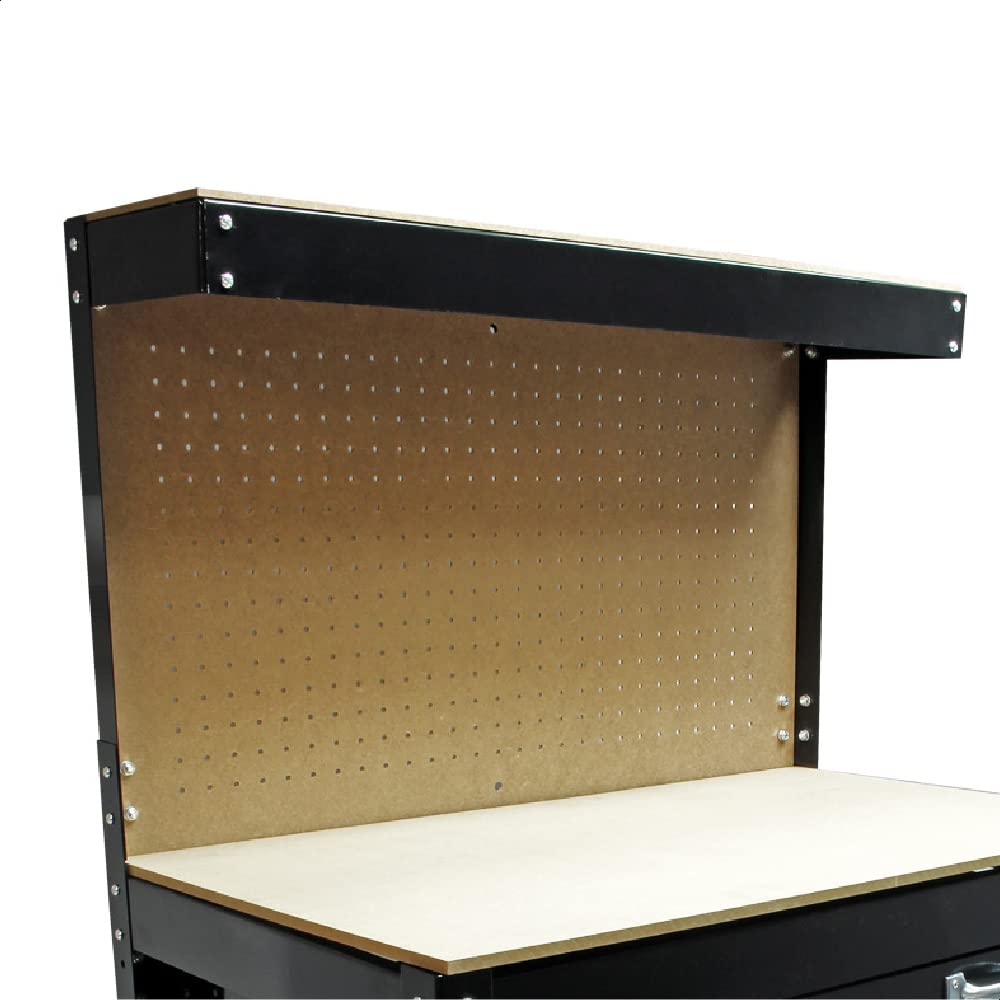 Wiltec Banco da Lavoro 1200x550x1500mm con Pannello e Cassetto