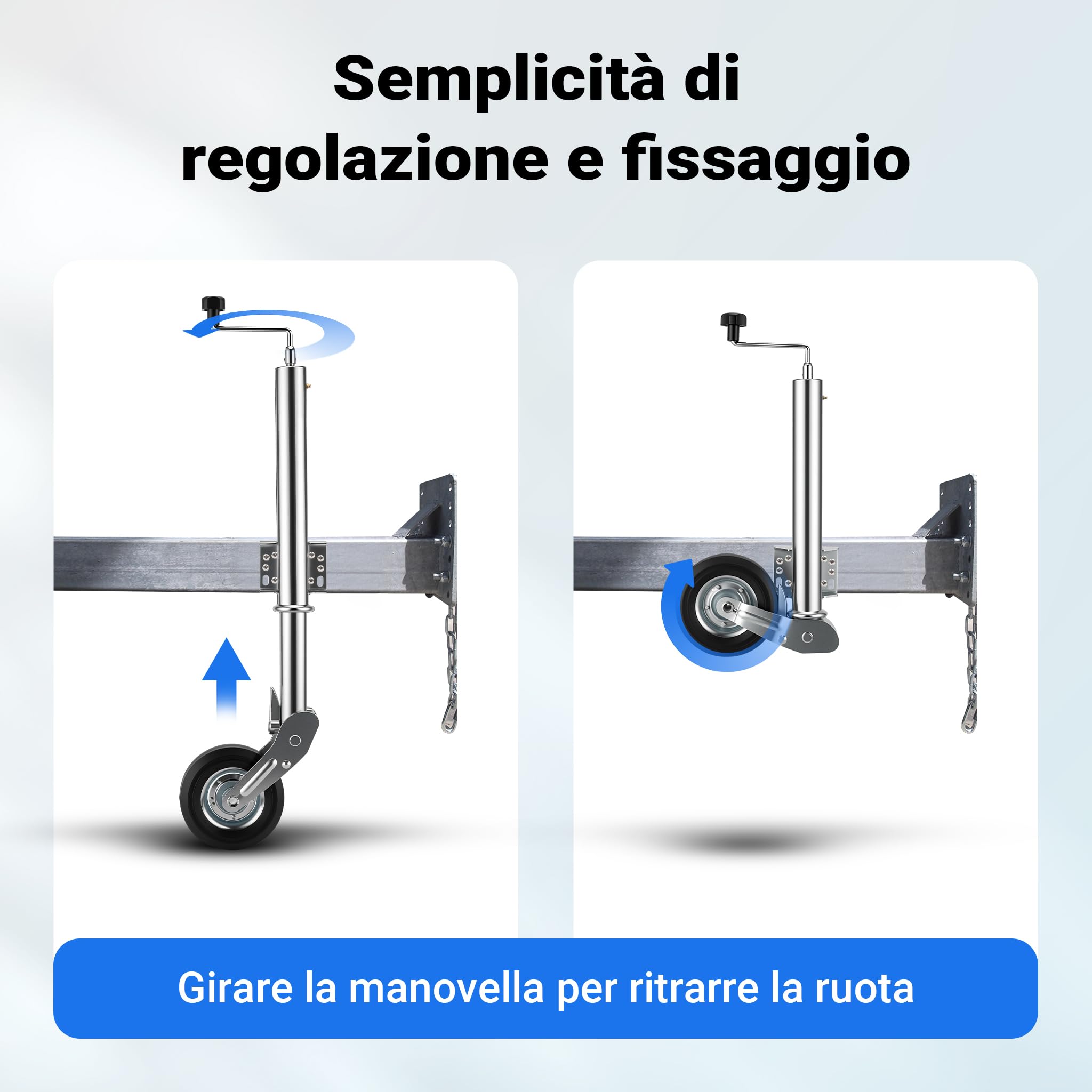 Wiltec 30117 Servotimone Ruotino Rimorchio 453kg Automatico
