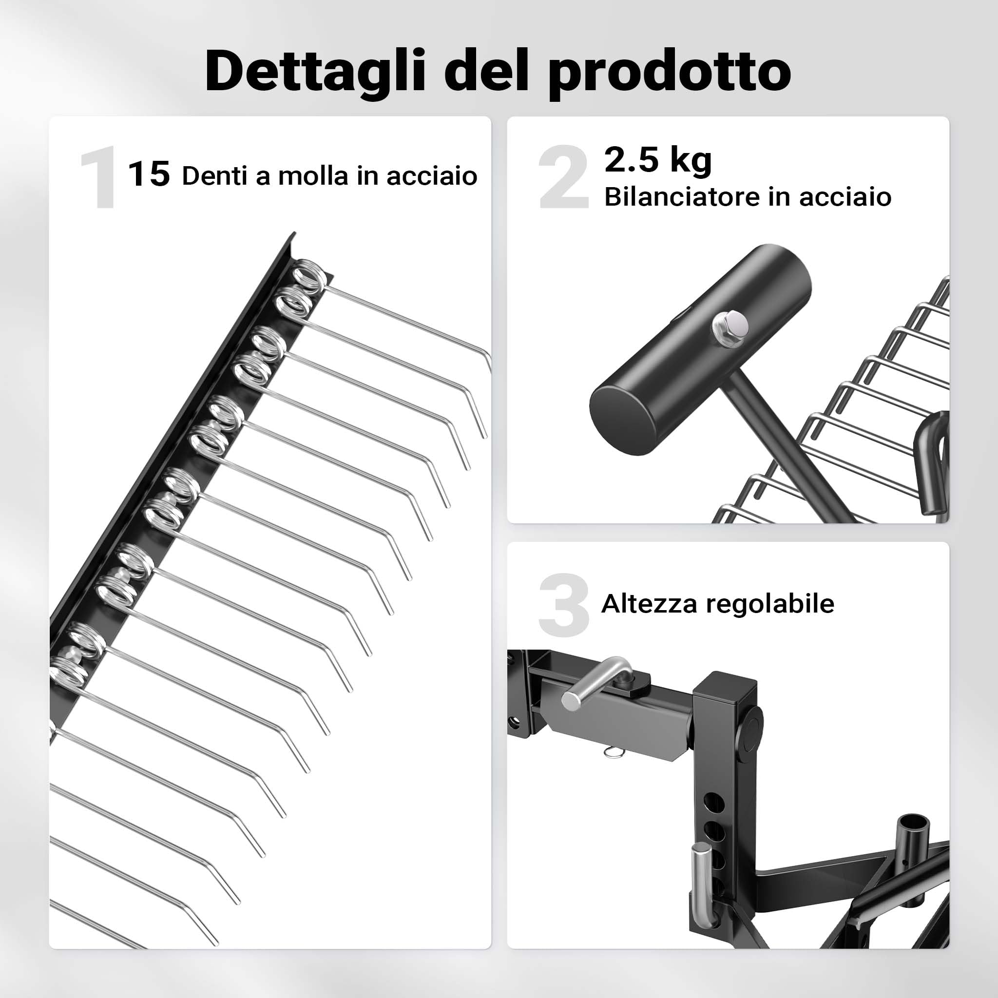 Wiltec Scarificatore a molle 120 cm per trattorino