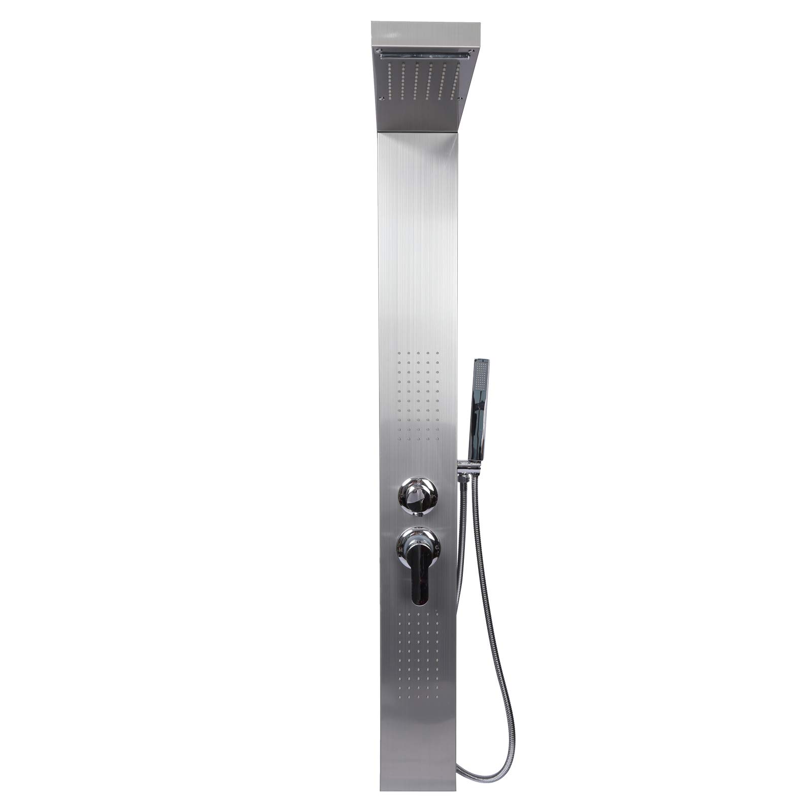 Wiltec Colonna Pannello Doccia Acciaio Inox Pioggia Cascata