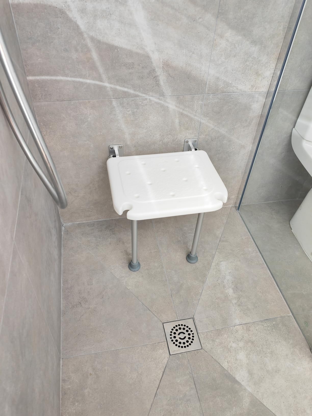 Weytoll Sedia Doccia Pieghevole a Parete con Gambe 200 kg