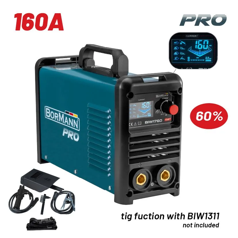 Bormann Pro saldatrice inverter sinergica 160A elettrodo 4mm
