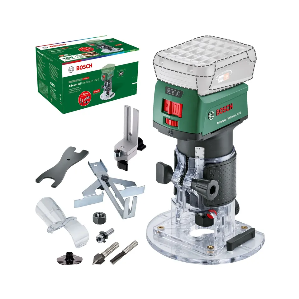 Bosch AdvancedTrimRouter 18V-8 Fresa a Batteria Senza Batteria