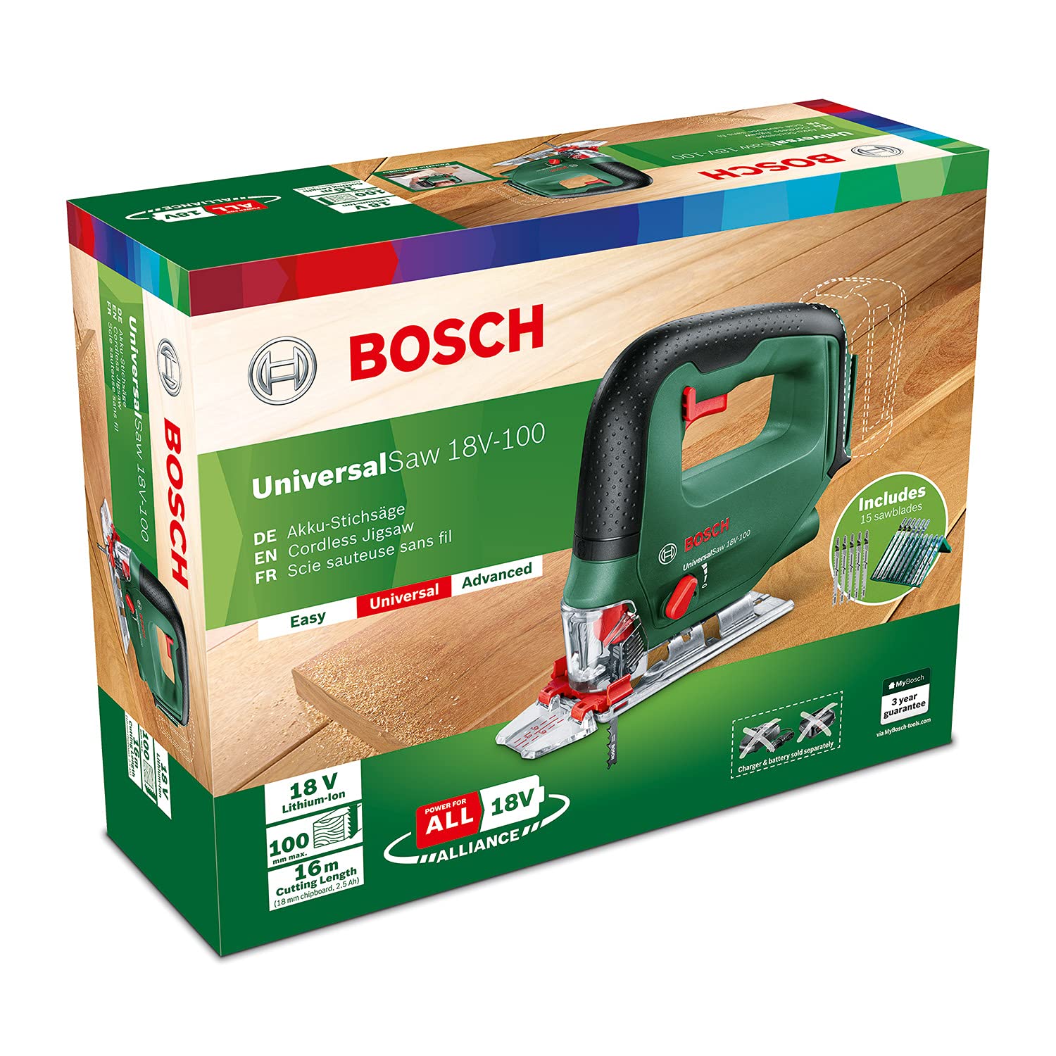 Bosch UniversalSaw 18V-100 seghetto senza batteria 15 lame