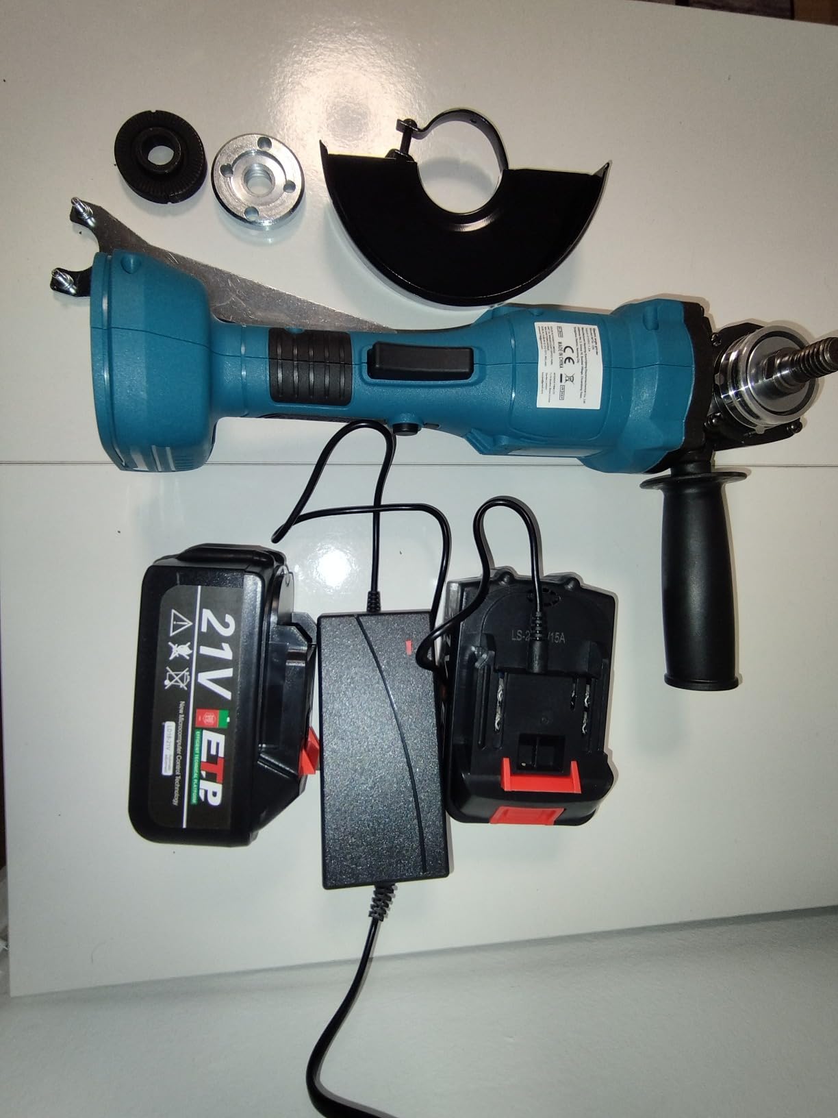 Weytoll 21V Smerigliatrice angolare batteria 125 mm 2 batterie