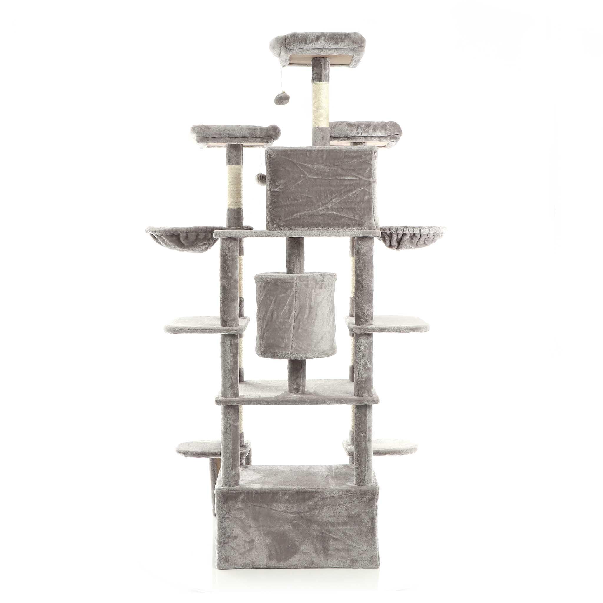 Fudajo Albero tiragraffi gatti 198 cm grigio sisal amache