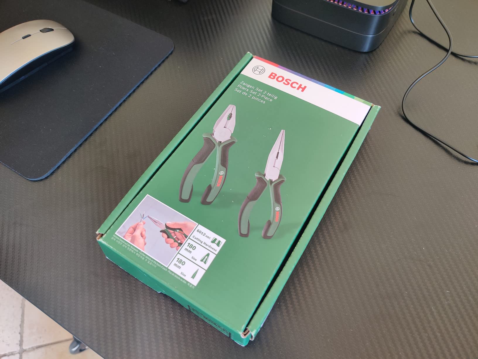 Bosch Set Pinze 2 Pezzi 180 mm Acciaio Taglio 60 HRC