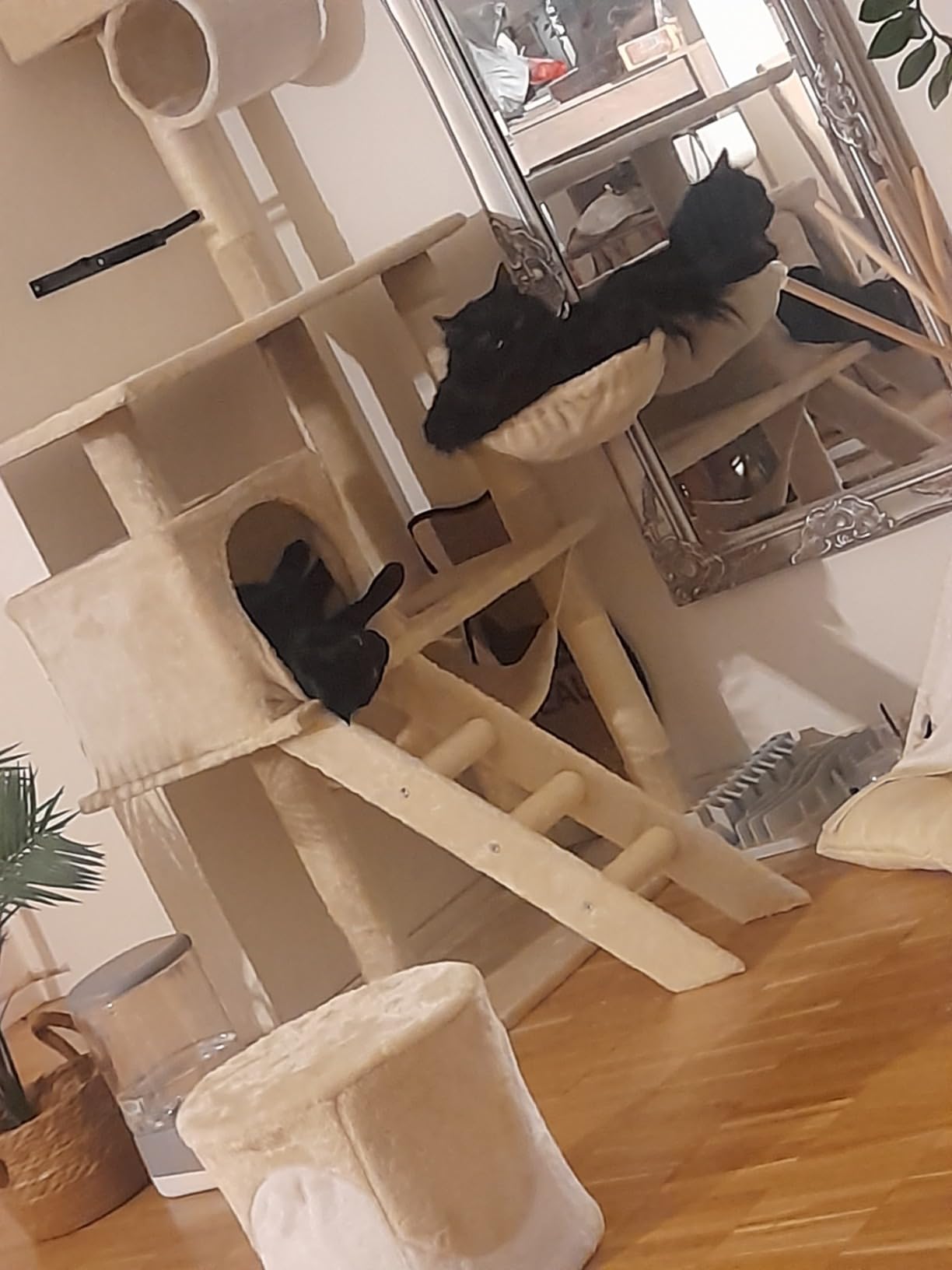 Wiltec albero tiragraffi gatti beige 141cm sisal