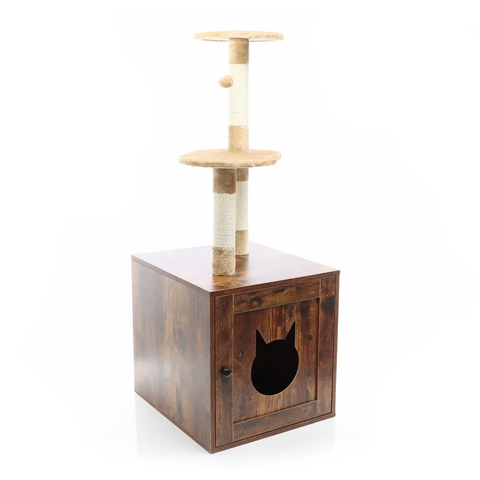 Fudajo tiragraffi legno 125 cm cuccia marrone vintage mobile