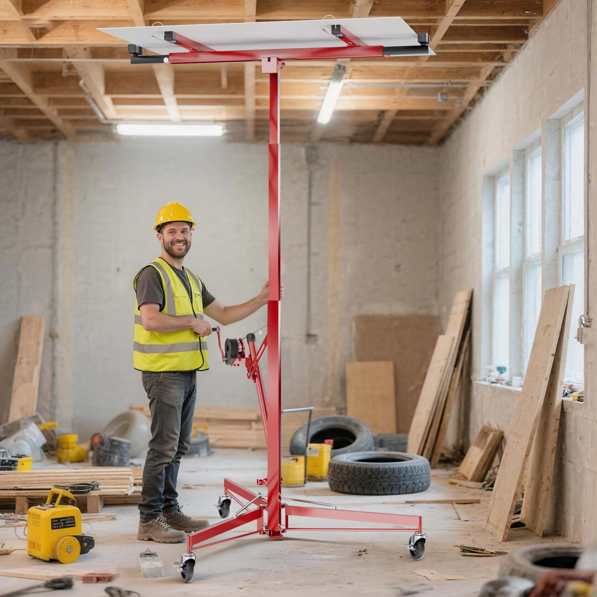 Wiltec XXL alzalastre 68 kg 140-350 cm rosso