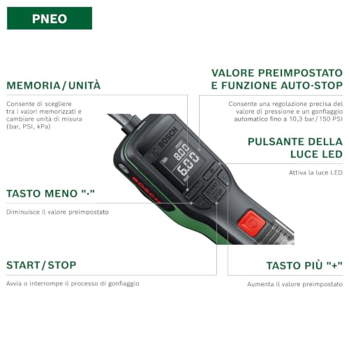 Bosch PNEO mini compressore batteria 10,3 bar con borsa