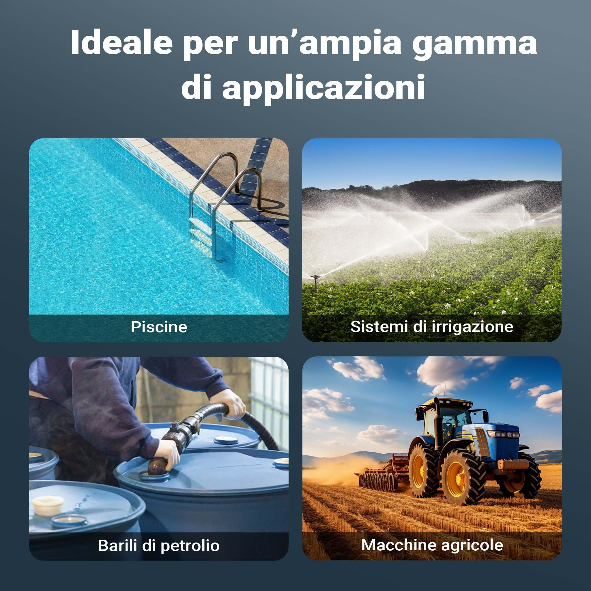 Wiltec Pompa 12V Acqua Diesel 12-15 l/min 16 mm