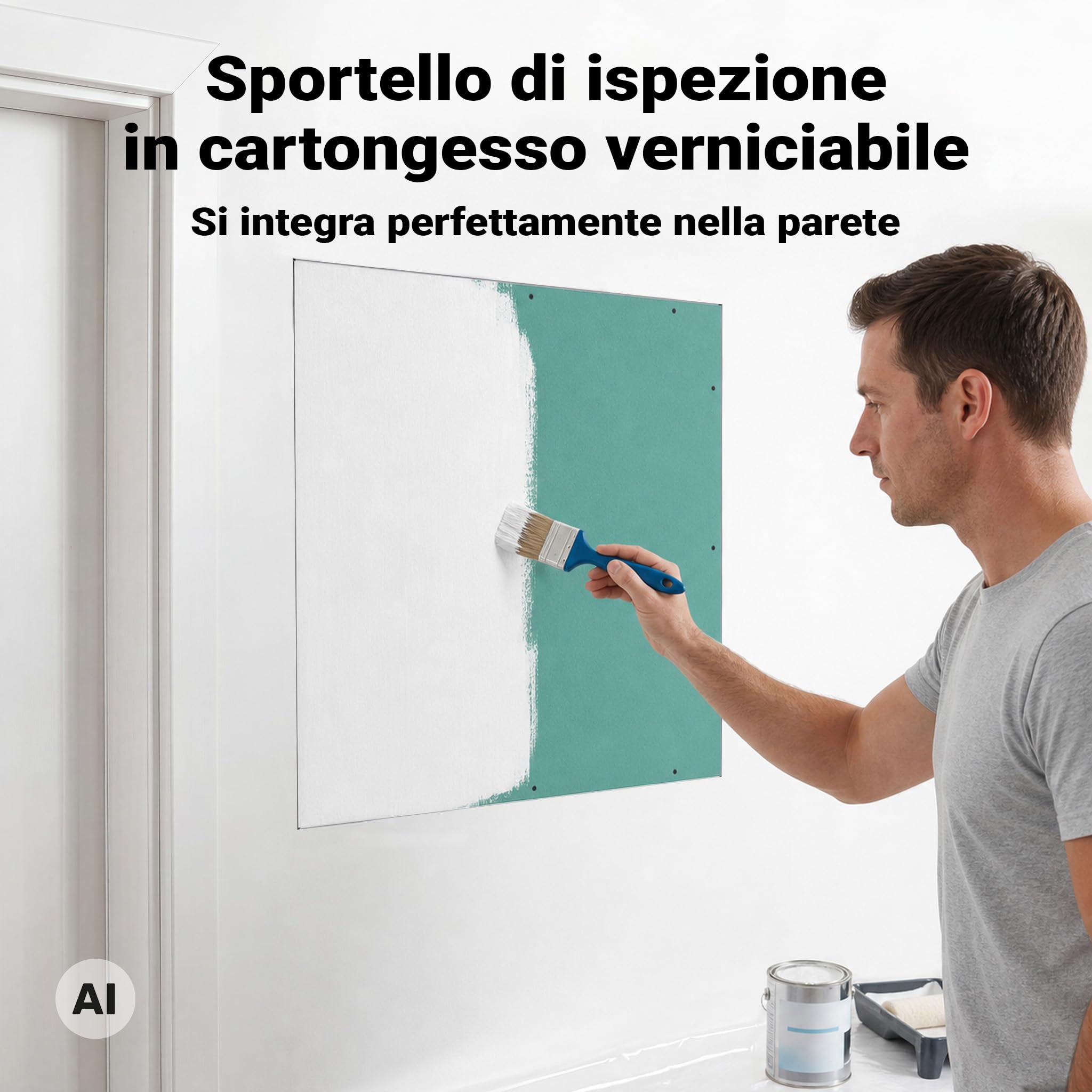 Wiltec Sportello Ispezione 60x60cm Alluminio Cartongesso 12,5mm