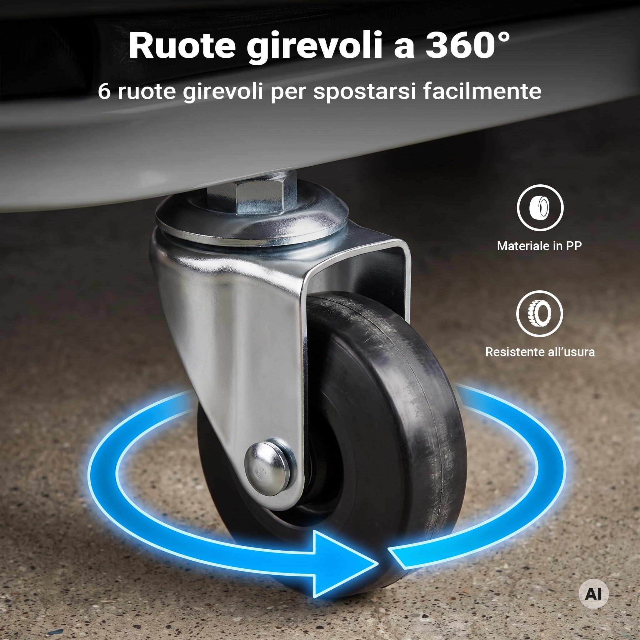 Wiltec Sdraio Sgabello Officina 2in1 Lettino 90x41,5cm 150kg