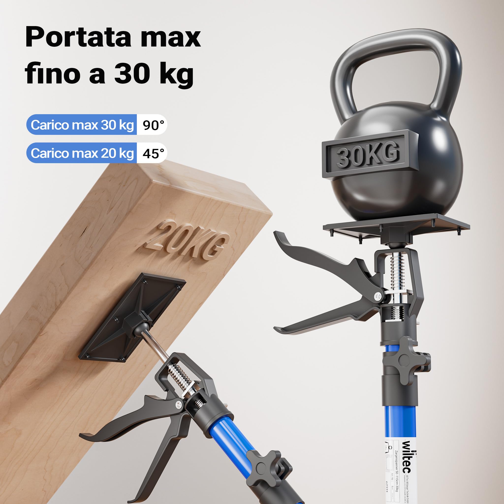 Wiltec Tenditori Controtelai Set 3 Pezzi 51-113 cm 30 kg