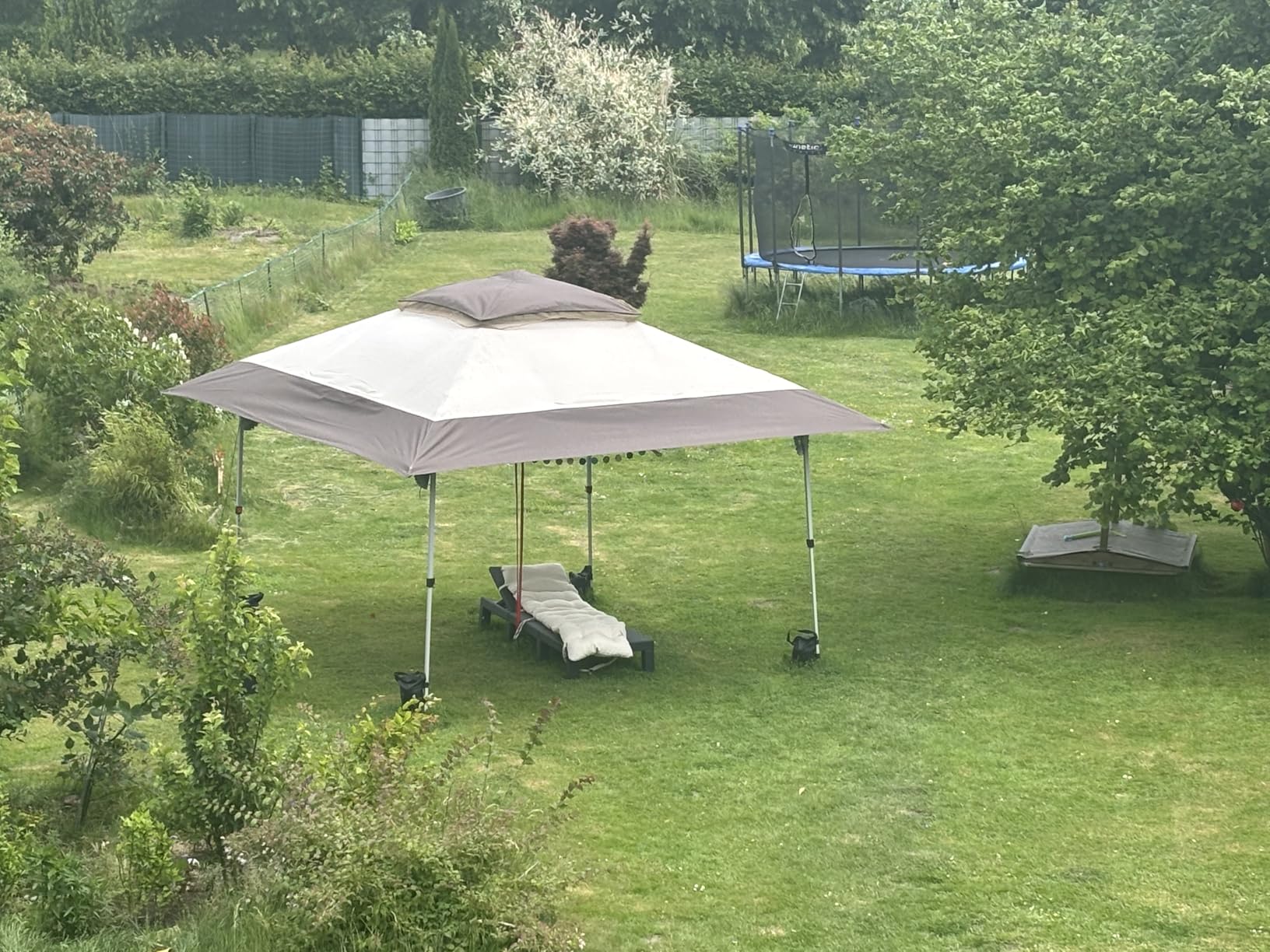Wiltec gazebo pieghevole beige 4x4 m con zanzariera UV50+