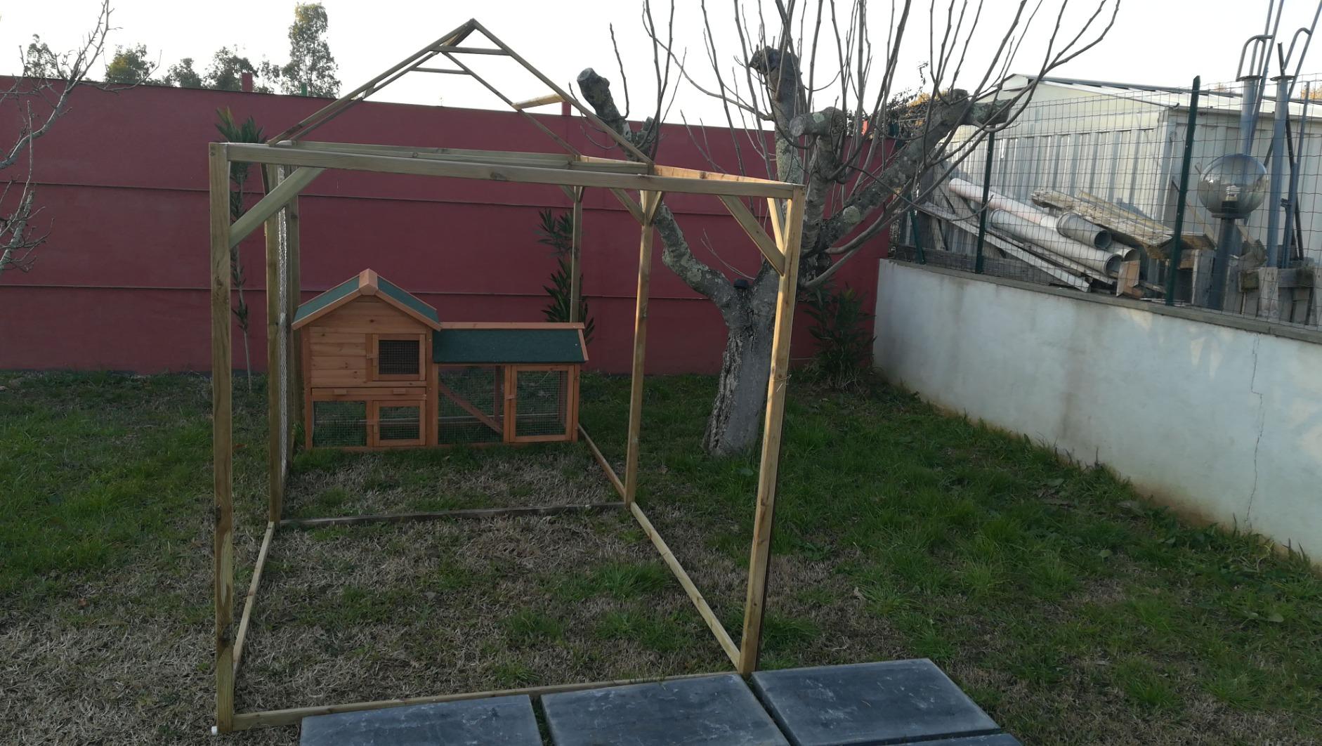 Wiltec Pollaio Conigliera Legno 147x52x85,5 cm con Recinto