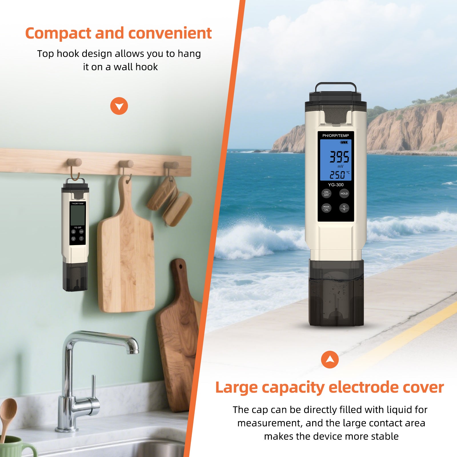 Tilswall Tester Acqua 3 in 1 pH ORP Temperatura
