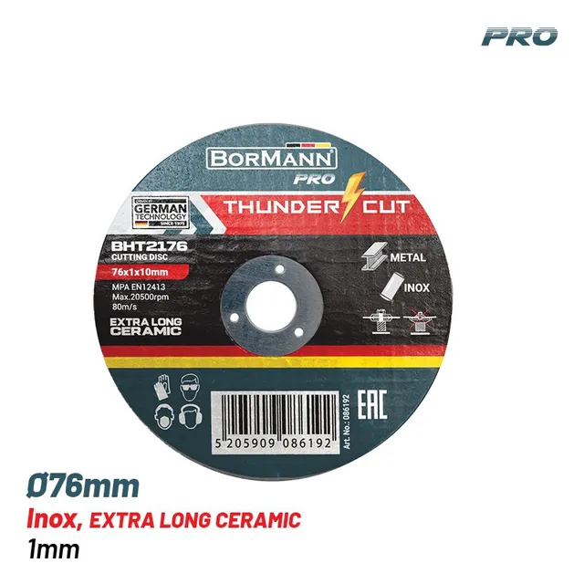 Bormann Pro BHT2176 disco taglio ceramico inox 76x1 mm