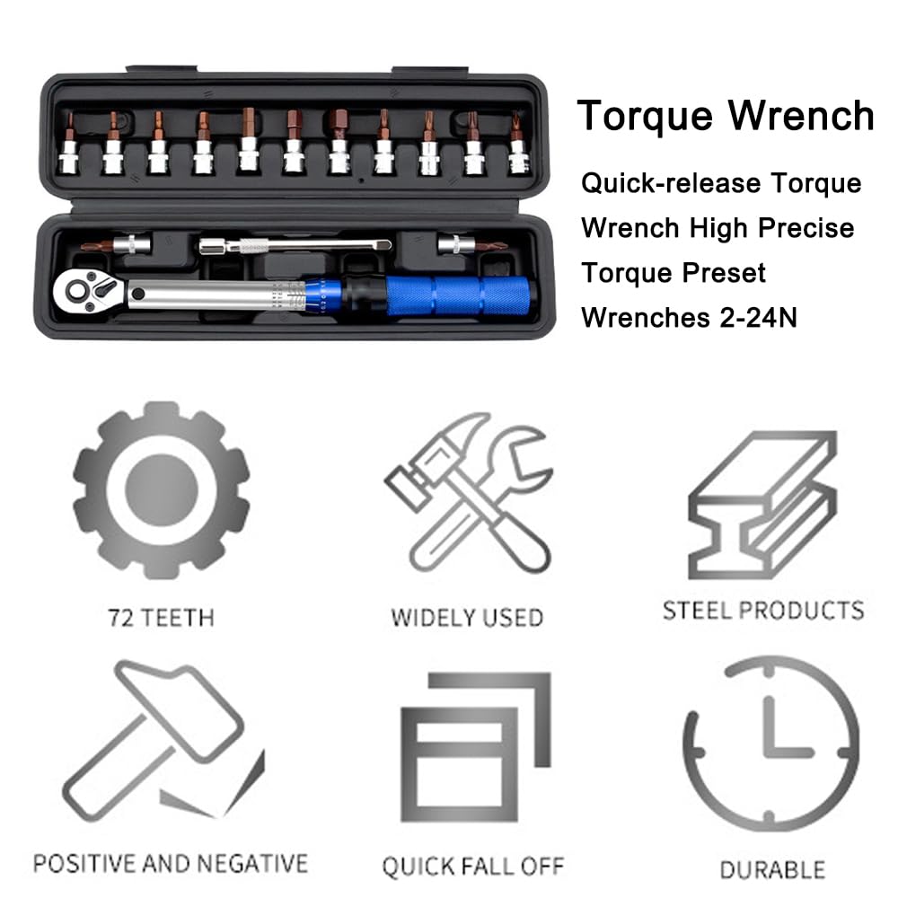 Weytoll Chiave Dinamometrica 1/4" 2-24 Nm Set 16 Pezzi