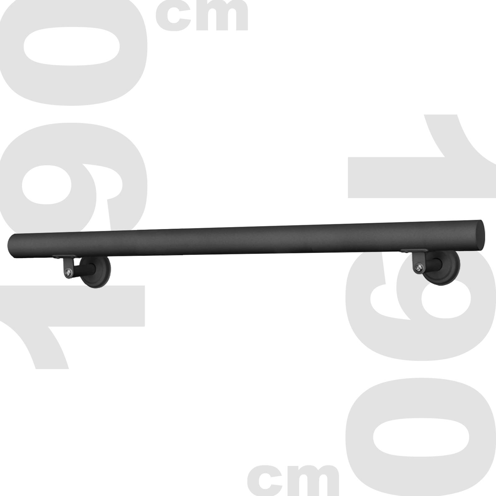 Wiltec Corrimano Scale 190 cm Acciaio Inox Nero