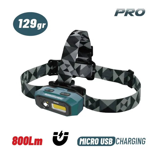 Bormann Pro Lampada Frontale LED Ricaricabile 1000Lm